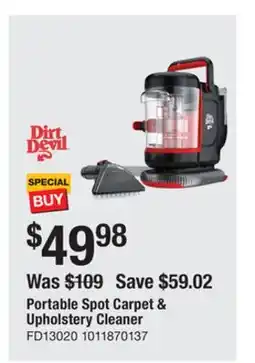 The Home Depot DIRT DEVIL Portable Spot Carpet & Upholstery Cleaner offer