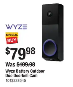 The Home Depot WYZE Battery Outdoor Duo Doorbell Cam offer