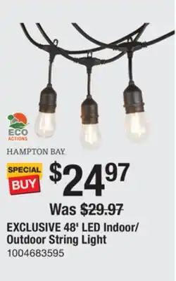 The Home Depot HAMPTON BAY 48' LED Indoor/ Outdoor String Light offer
