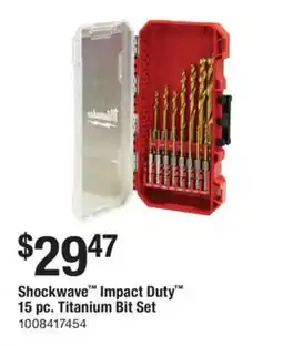 The Home Depot MILWAUKEE Shockwave Impact Duty 15 pc. Titanium Bit Set offer
