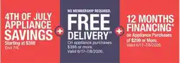The Home Depot Appliances offer