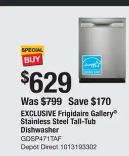 The Home Depot EXCLUSIVE Frigidaire Gallery Stainless Steel Tall-Tub Dishwasher offer