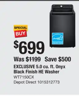 The Home Depot LG EXCLUSIVE 5.0 cu. ft. Onyx Black Finish HE Washer offer
