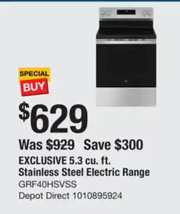 The Home Depot EXCLUSIVE 5.3 cu. ft. Stainless Steel Electric Range offer