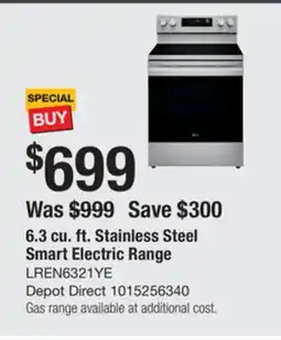 The Home Depot LG 6.3 cu. ft. Stainless Steel Smart Electric Range offer
