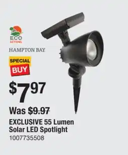 The Home Depot HAMPTON BAY 55 Lumen Solar LED Spotlight offer