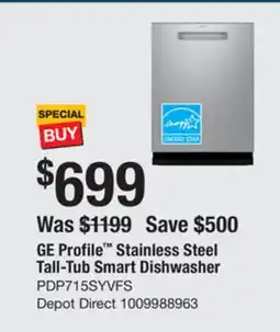 The Home Depot GE Profile Stainless Steel Tall-Tub Smart Dishwasher offer
