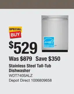 The Home Depot WHIRLPOOL Stainless Steel Tall-Tub Dishwasher offer