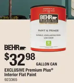The Home Depot BEHR EXCLUSIVE Premium Plus Interior Flat Paint offer