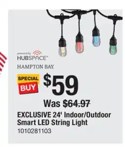 The Home Depot 24' Indoor/Outdoor Smart LED String Light offer
