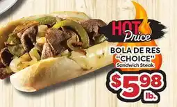 Torres Supermercado BOLA DE RES CHOICE Sandwich Steak offer