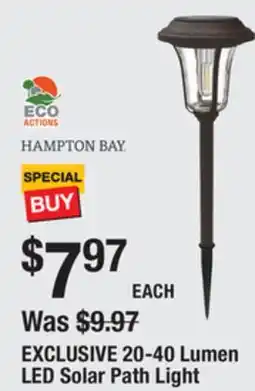 The Home Depot HAMPTON BAY 20-40 Lumen LED Solar Path Light offer