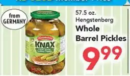 Eurofresh Market 57.5 oz. Hengstenberg Whole Barrel Pickles offer