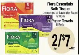 Big Saver Foods Fiora Essentials Bath Tissue Unscented or Lavender Scent or Paper Towels offer