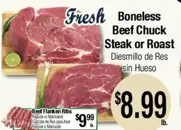 Big Saver Foods BONELESS BEEF CHUCK STEAK OR ROAST offer