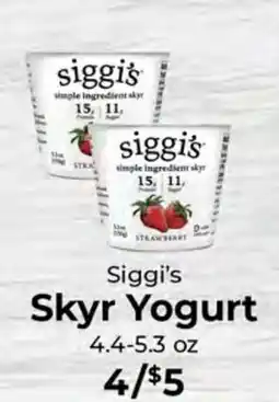 Sunset Foods Siggi's Skyr Yogurt offer