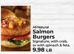 Sunset Foods All Natural Salmon Burgers offer