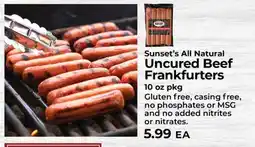 Sunset Foods Sunset's All Natural Uncured Beef Frankfurters offer