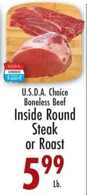 Garden Fresh Market U.S.D.A. Choice Boneless Beef Inside Round Steak or Roast offer