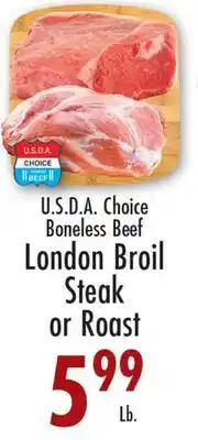 Garden Fresh Market U.S.D.A. Choice Boneless Beef London Broil Steak or Roast offer