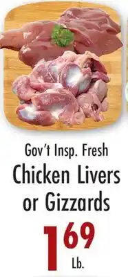 Garden Fresh Market Gov't Insp. Fresh Chicken Livers or Gizzards offer