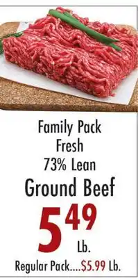 Garden Fresh Market Family Pack Fresh 73% Lean Ground Beef offer