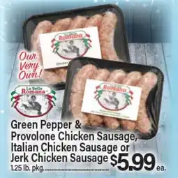 Angelo Caputo's Fresh Market Green Pepper & Provolone Chicken Sausage, Italian Chicken Sausage or Jerk Chicken Sausage offer