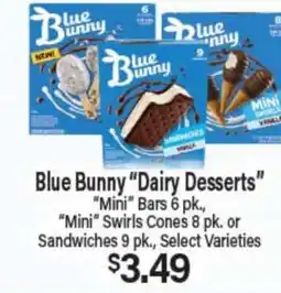 Angelo Caputo's Fresh Market Blue Bunny Dairy Desserts Mini Bars 6 pk., Mini Swirls Cones 8 pk. or Sandwiches 9 pk offer