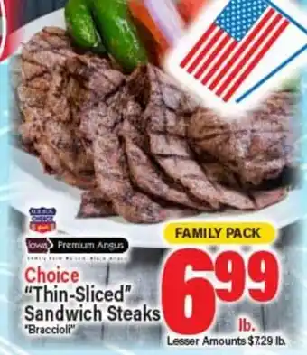Angelo Caputo's Fresh Market Choice Thin-Sliced Sandwich Steaks offer