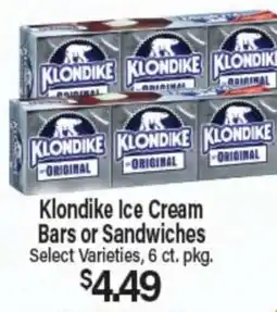 Angelo Caputo's Fresh Market Klondike Ice Cream Bars or Sandwiches offer