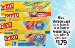 Angelo Caputo's Fresh Market Glad Storage Bags 20 ct. gallon or 25 ct. quart or Freezer Bags 15 ct. gallon or 20 ct. quart offer