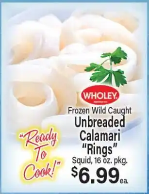 Angelo Caputo's Fresh Market Frozen Wild Caught Unbreaded Calamari Rings offer