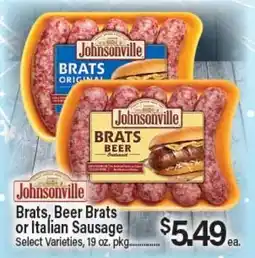 Angelo Caputo's Fresh Market Brats, Beer Brats or Italian Sausage offer