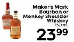 Rich's Fresh Market Maker's Mark Bourbon or Monkey Shoulder Whiskey offer