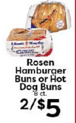 Rich's Fresh Market Rosen Hamburger Buns or Hot Dog Buns offer