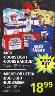 Cermak Fresh Market •MGD •COORS LIGHT •COORS BANQUET •MICHELOB ULTRA •BUD LIGHT •BUDWEISER offer