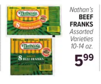 Cermak Fresh Market Nathan's BEEF FRANKS offer
