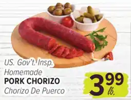 Cermak Fresh Market US. Gov't Insp. Homemade PORK CHORIZO offer