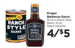 Food 4 Less Kroger Barbecue Sauce or Ranch Style Beans offer