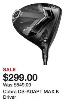 Dick's Sporting Goods Cobra DS-ADAPT MAX K Driver offer