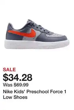 Dick's Sporting Goods Nike Kids' Preschool Force 1 Low Shoes offer