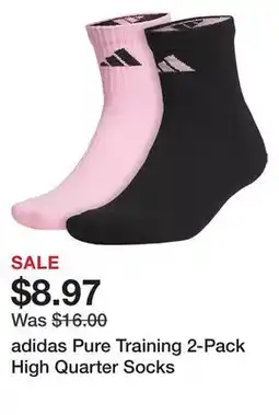 Dick's Sporting Goods adidas Pure Training 2-Pack High Quarter Socks offer