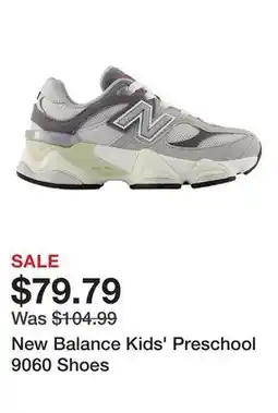 Dick's Sporting Goods New Balance Kids' Preschool 9060 Shoes offer