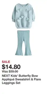 Nordstrom NEXT Kids' Butterfly Bow AppliquΓ© Sweatshirt & Flare Leggings Set offer