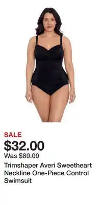 Nordstrom Trimshaper Averi Sweetheart Neckline One-Piece Control Swimsuit offer