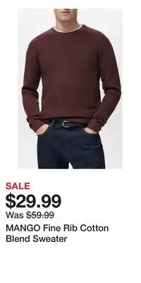 Nordstrom MANGO Fine Rib Cotton Blend Sweater offer