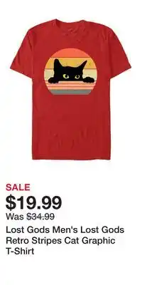 Nordstrom Lost Gods Men's Lost Gods Retro Stripes Cat Graphic T-Shirt offer