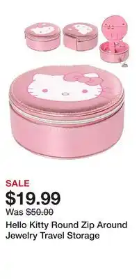 Nordstrom Hello Kitty Round Zip Around Jewelry Travel Storage offer