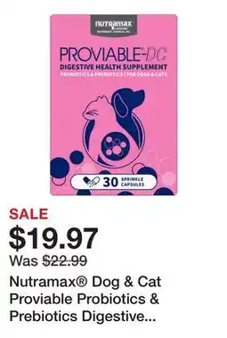 Petsmart Nutramax Dog & Cat Proviable Probiotics & Prebiotics Digestive Health Supplement, 30 Count offer