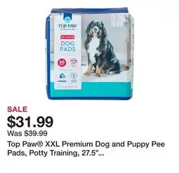 Petsmart Top Paw XXL Premium Dog and Puppy Pee Pads, Potty Training, 27.5 x 44, Unscented, 50 Count offer